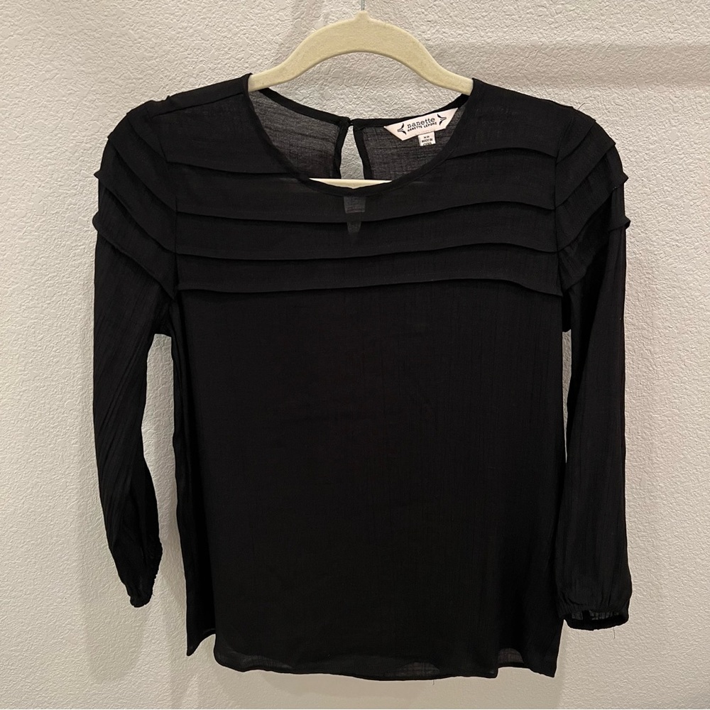 NANETTE LEPORE Black Long sleeve Blouse